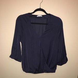 Navy blue cross over blouse
